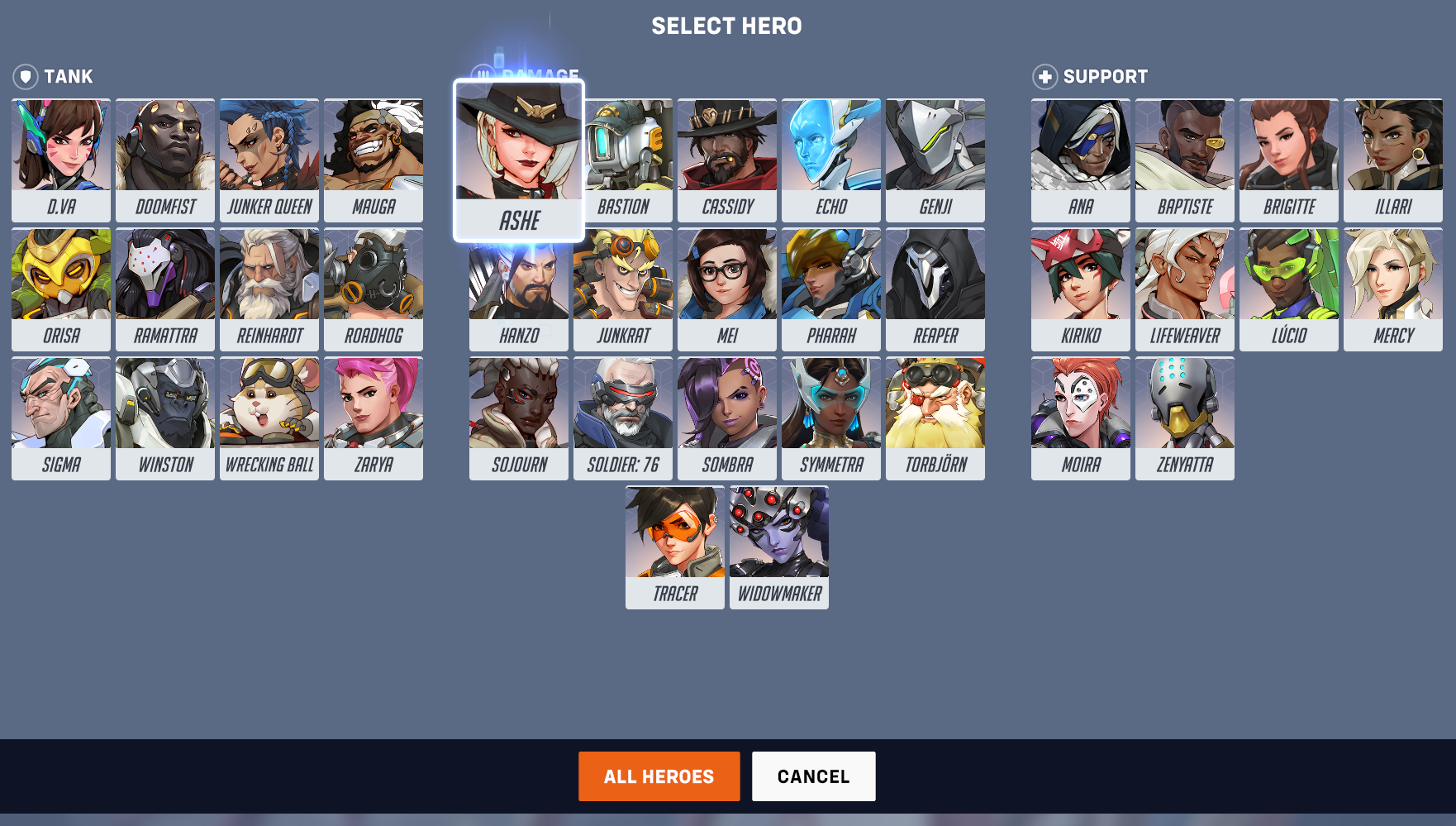 Overwatch 2 Select Hero to Change Settings For