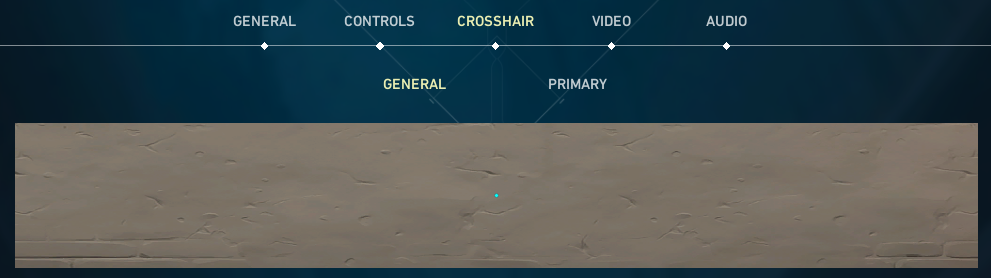 Valorant Dot Crosshair Preview in Settings