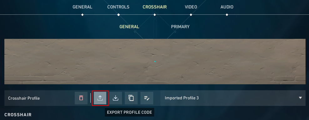 Export a Valorant Crosshair Profile