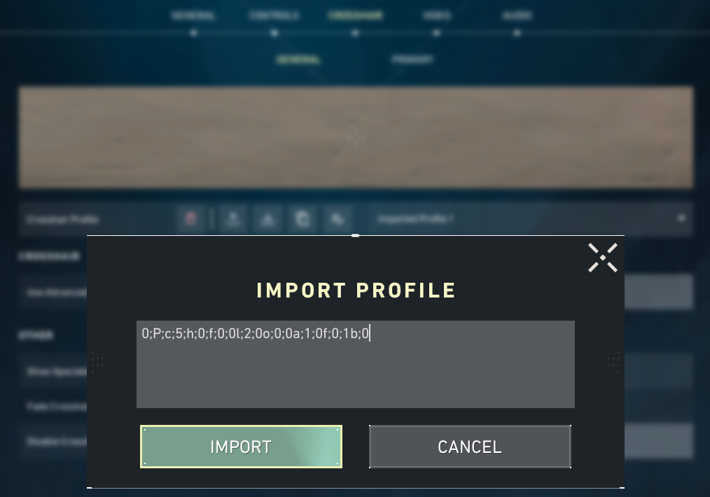 Valorant Import Crosshair Profile